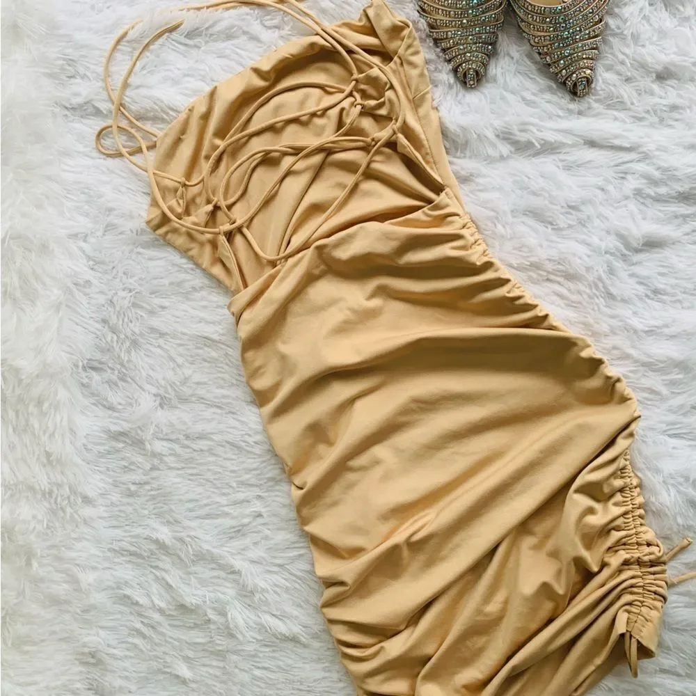 PRINCESS POLLY TAN MINI DRESS